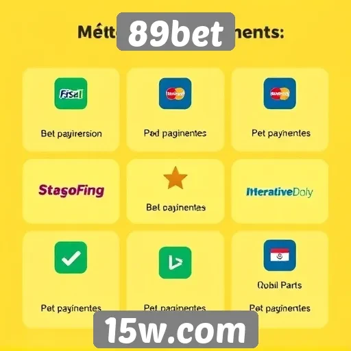 Métodos de pagamento disponíveis na plataforma 89bet